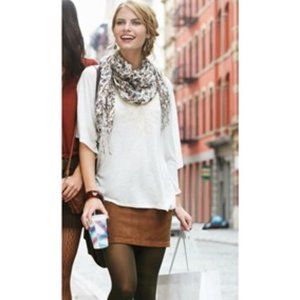 NWOT L & T Suede Brown Mini Skirt~ Cinnamon 12P